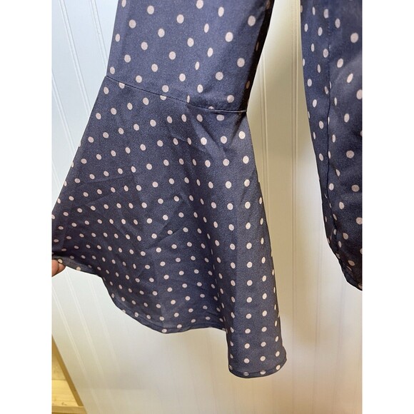 J.O.A. Los Angeles  Top Grey/ Mauve W/ Blush Polka Dot Bell  Long sleeve Sz Med. - Picture 10 of 10